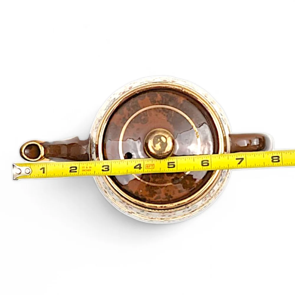 Arthur Wood Teapot 4645 Vintage Ceramic Brown Gold Tone Trim Made in England